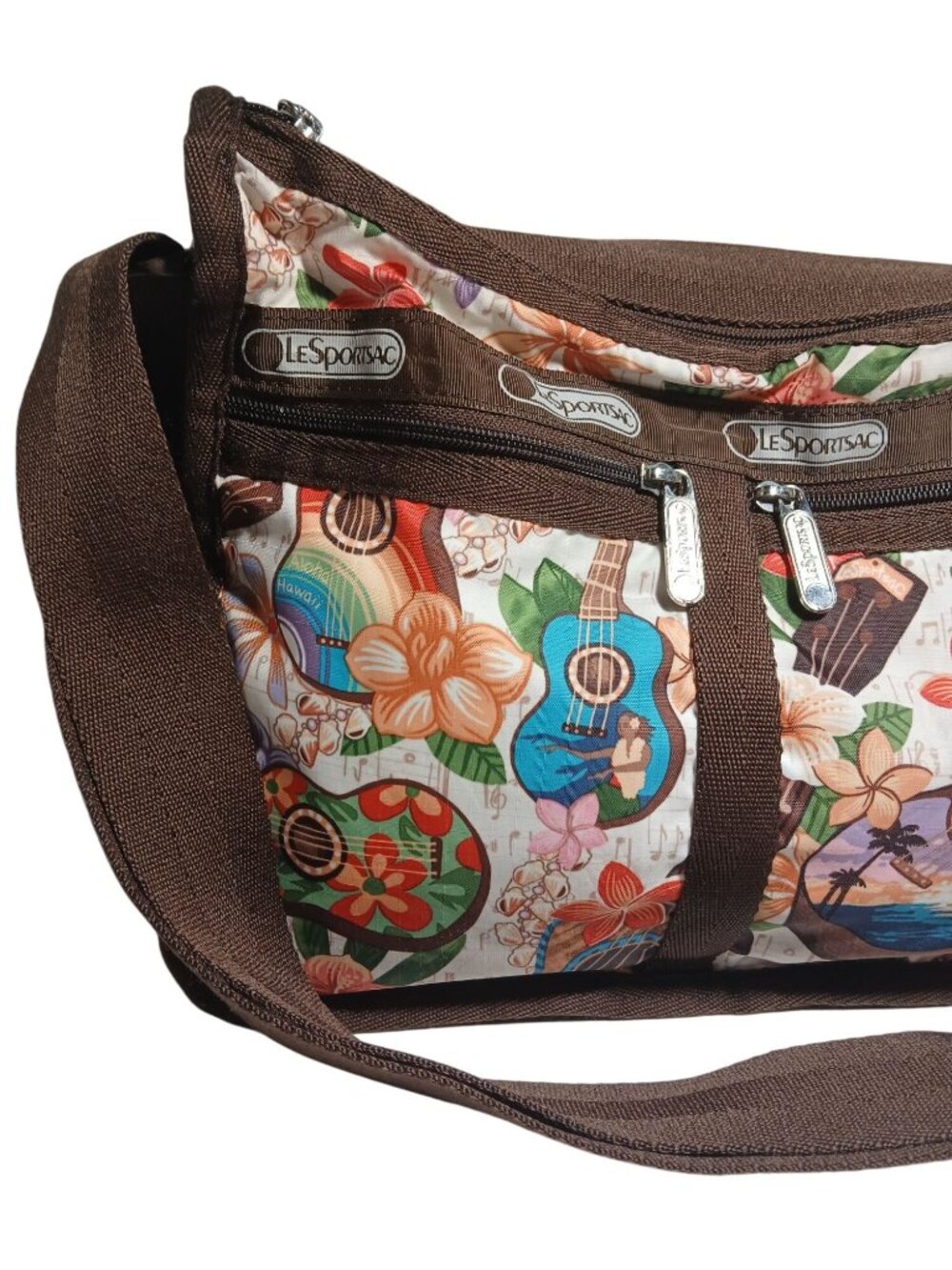 LeSportsac Deluxe Everyday Crossbody Bag Guitar Mele Ukulele Vacation Resort - Picture 2 of 16